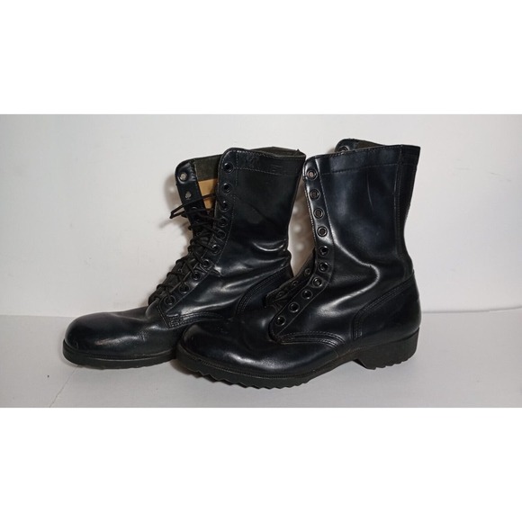 RO SEARCH Size 11-N Military Combat Boots PJ 8-72 Black Leather Used, Good - Picture 1 of 6